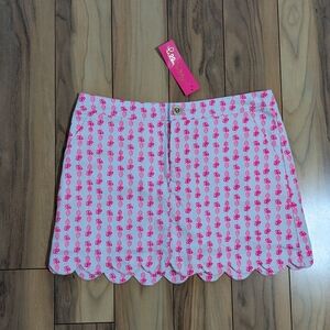 NWT! Lilly Pulitzer Colette Skort Pink Topaz Fineapple Size 6